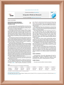 03 성조숙증 여자아이들을 위한 한약(조경성장탕) 후향적 연구 — 국제학술지 Integrative Medicine Research 2020, 하이키한의원 조경성장탕 연구